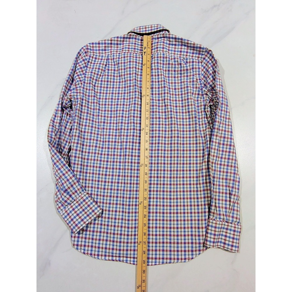 Carolina Herrera Men's Shirt Button Down Size 15 1/2 Cotton Plaid Multicolor M - Picture 12 of 13